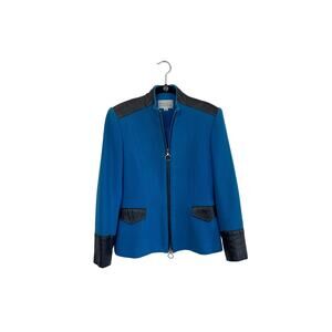 Adrienne Winkelmann Blue Structured Jacket, Size 10